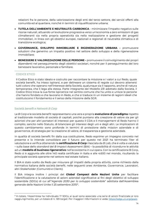2021 | Relazione Annuale di Impatto - Page 14