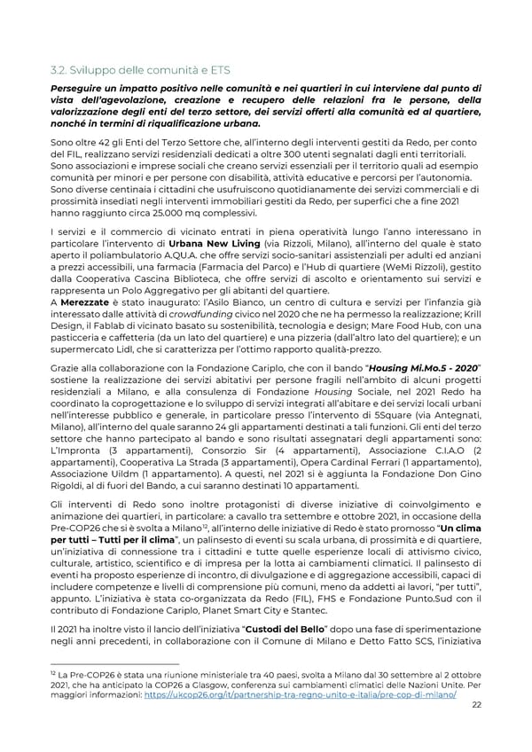 2021 | Relazione Annuale di Impatto - Page 22