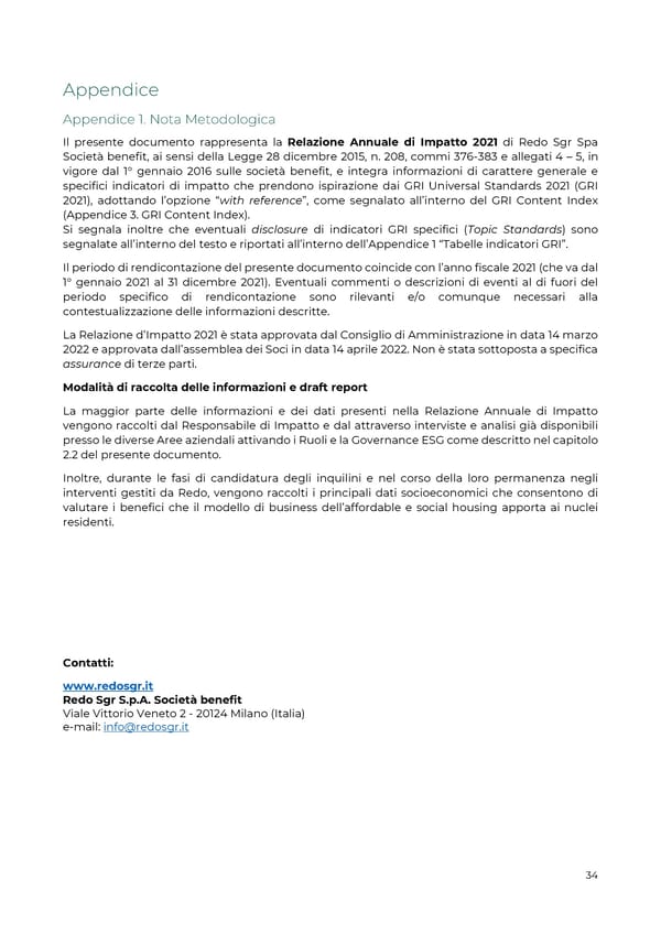 2021 | Relazione Annuale di Impatto - Page 34